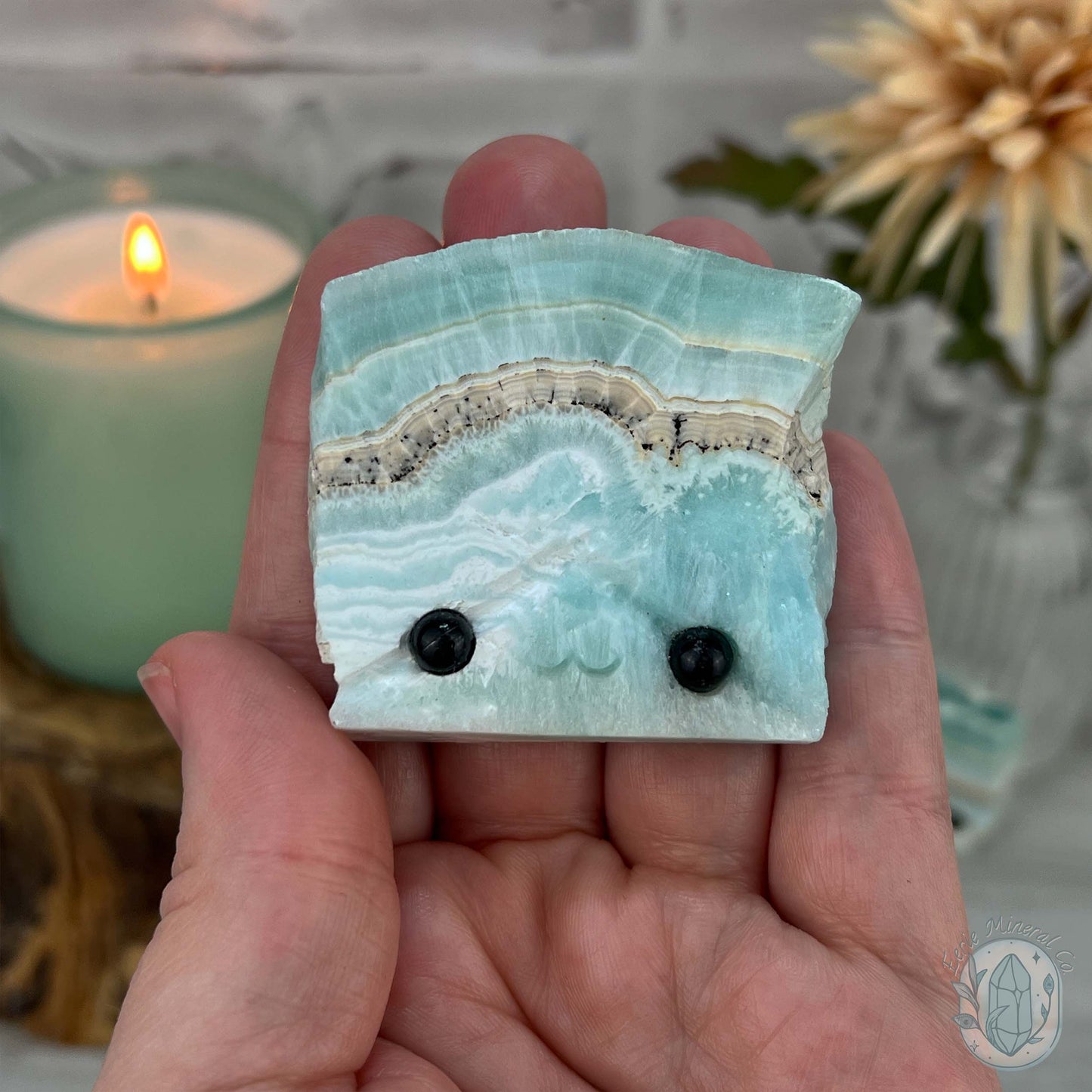 Beach Vibes Caribbean Calcite Slab Style Pet Rock