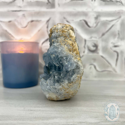 Celestite Crystal Hedgehog Carving Specimen