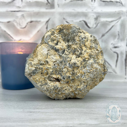 Celestite Crystal Hedgehog Carving Specimen