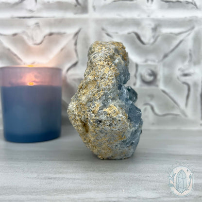 Celestite Crystal Hedgehog Carving Specimen