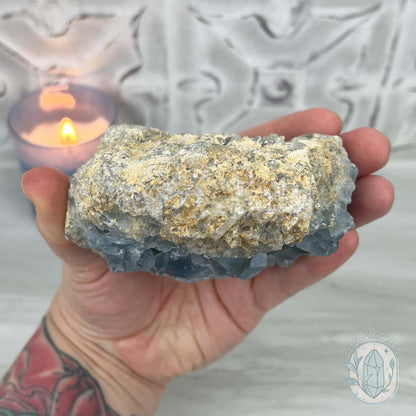 Celestite Crystal Hedgehog Carving Specimen