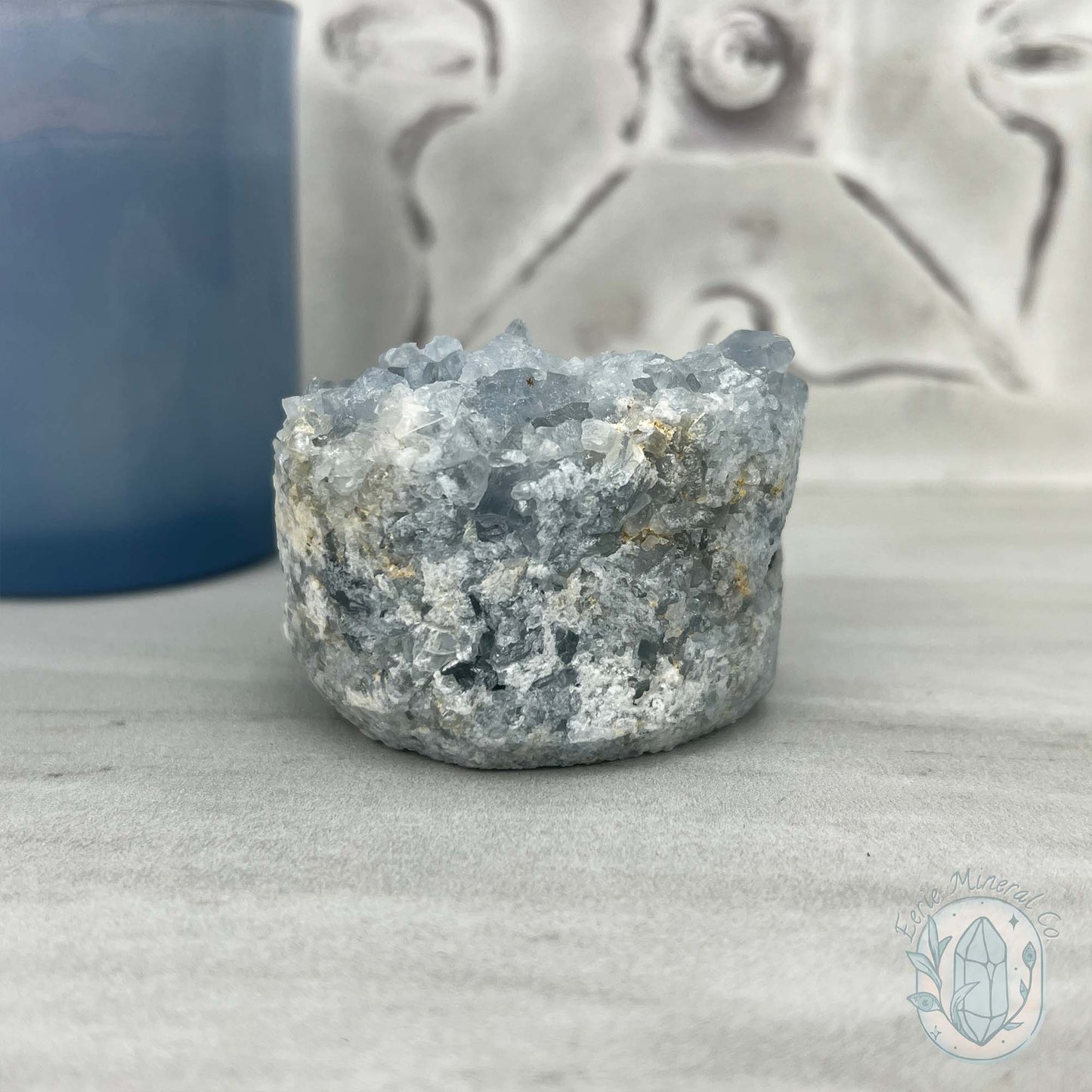 Celestite Crystal Hedgehog Carving Specimen