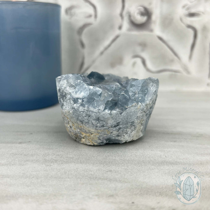 Celestite Crystal Hedgehog Carving Specimen