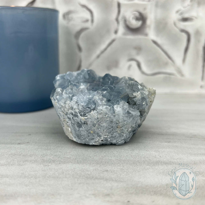 Celestite Crystal Hedgehog Carving Specimen