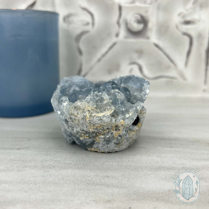 Celestite Crystal Hedgehog Carving Specimen