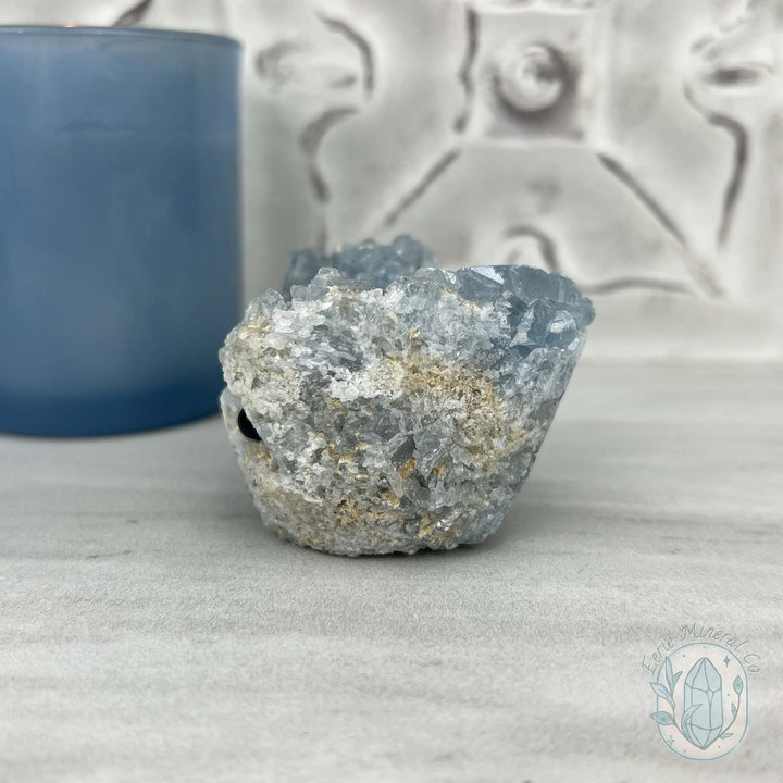 Celestite Crystal Hedgehog Carving Specimen