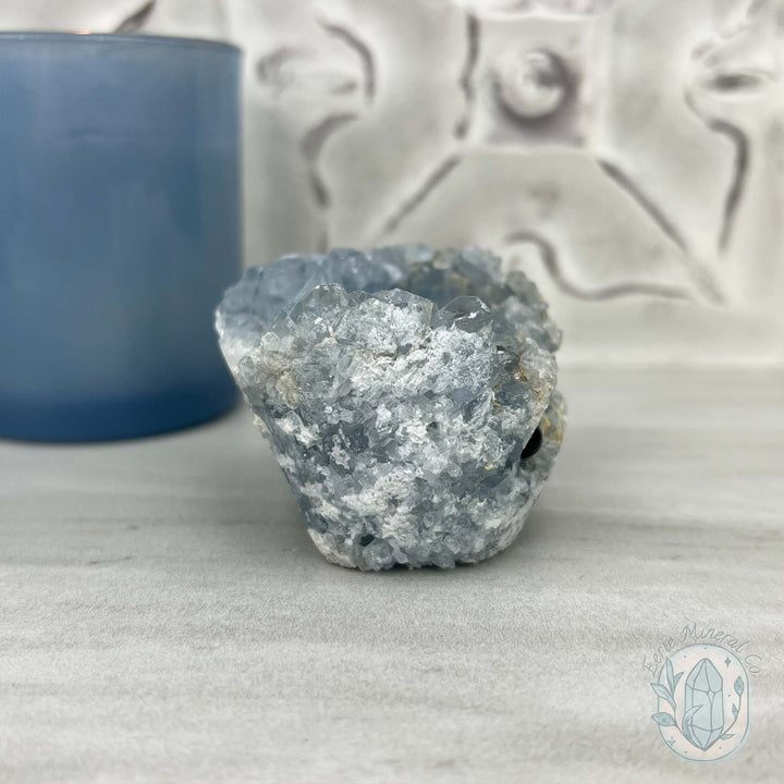 Celestite Crystal Hedgehog Carving Specimen