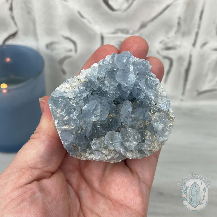 Celestite Crystal Hedgehog Carving Specimen