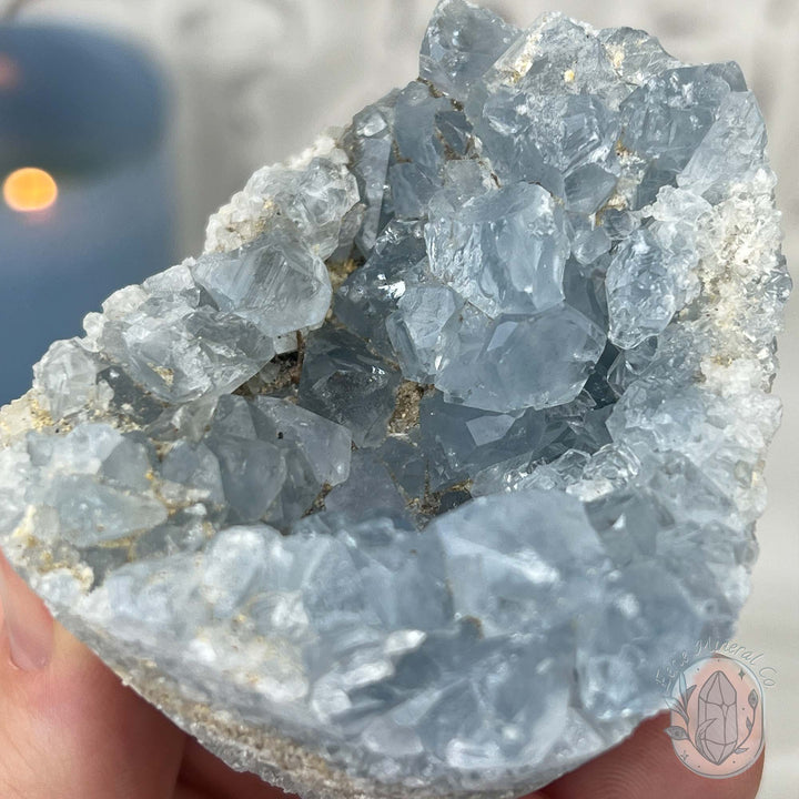 Celestite Crystal Hedgehog Carving Specimen