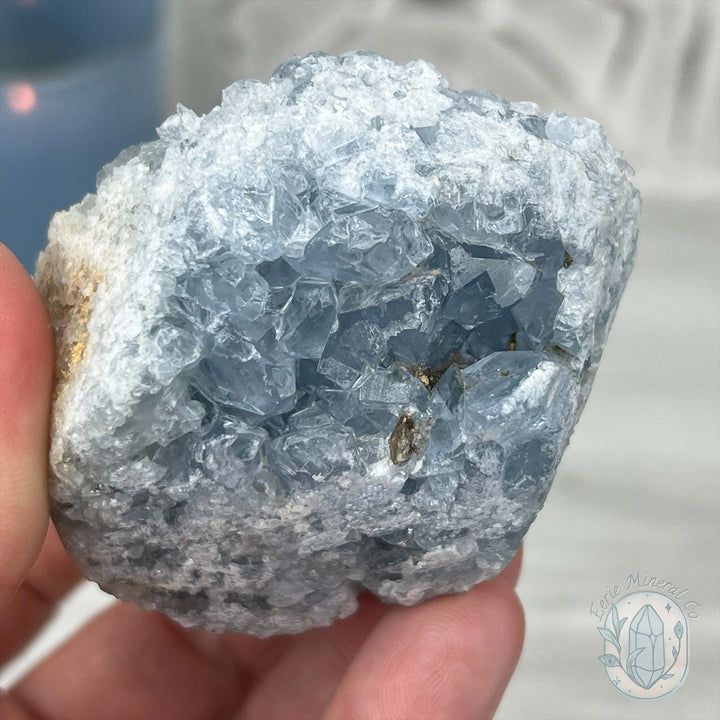 Celestite Crystal Hedgehog Carving Specimen