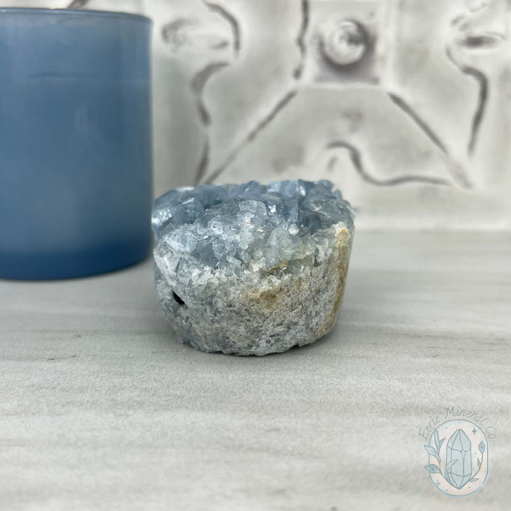 Celestite Crystal Hedgehog Carving Specimen