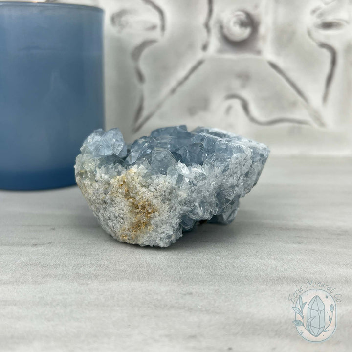 Celestite Crystal Hedgehog Carving Specimen