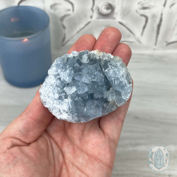 Celestite Crystal Hedgehog Carving Specimen