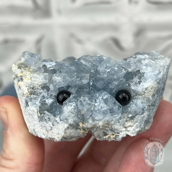 Celestite Crystal Hedgehog Carving Specimen