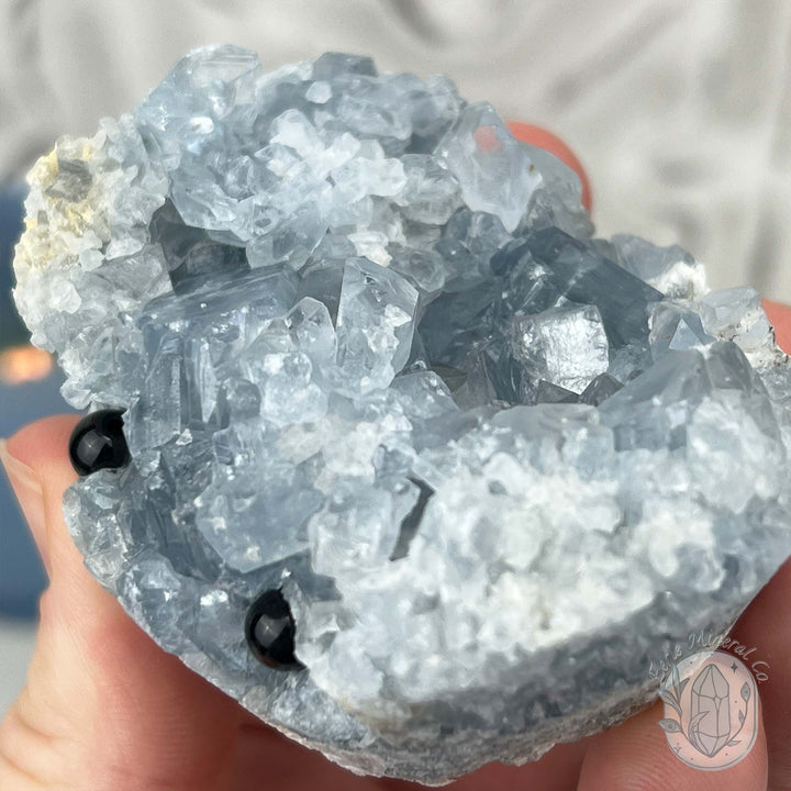 Celestite Crystal Hedgehog Carving Specimen