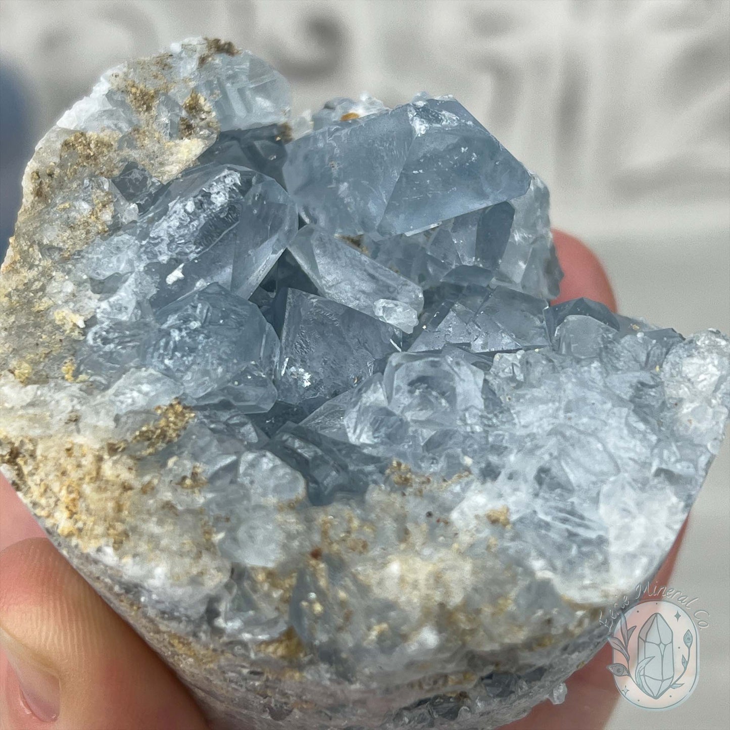 Celestite Crystal Hedgehog Carving Specimen