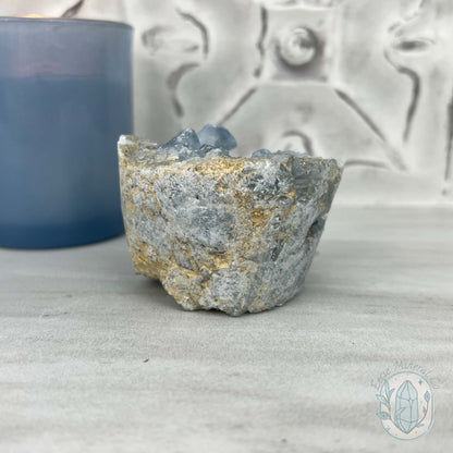 Celestite Crystal Hedgehog Carving Specimen