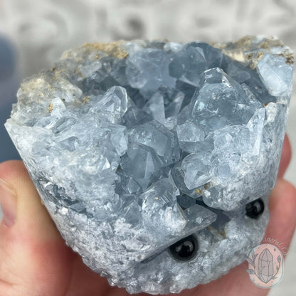 Celestite Crystal Hedgehog Carving Specimen