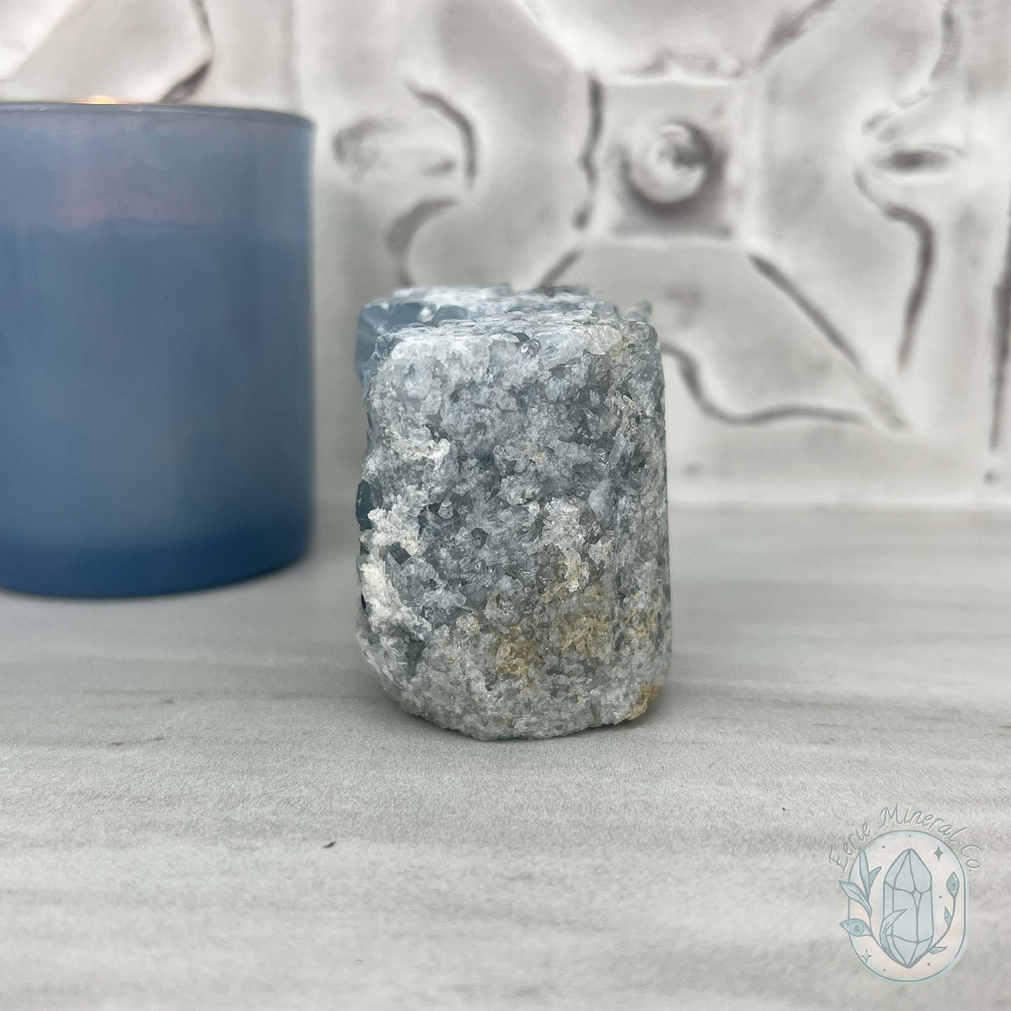 Celestite Crystal Hedgehog Carving Specimen