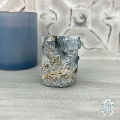 Celestite Crystal Hedgehog Carving Specimen