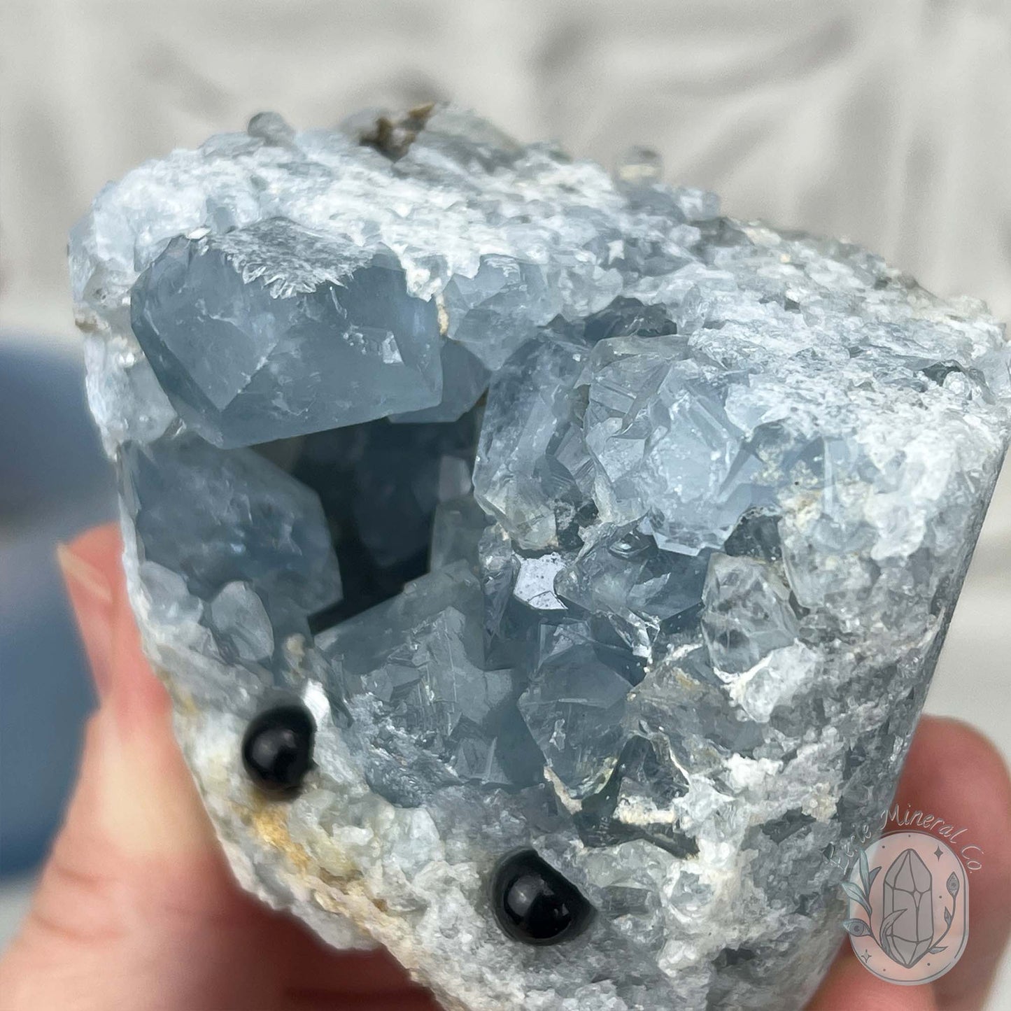 Celestite Crystal Hedgehog Carving Specimen