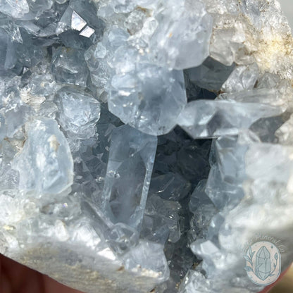 Celestite Crystal Hedgehog Carving Specimen