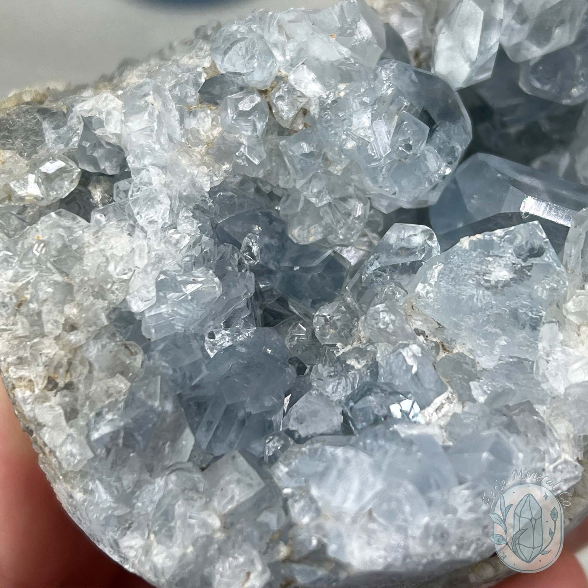 Celestite Crystal Hedgehog Carving Specimen