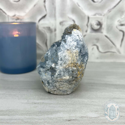 Celestite Crystal Hedgehog Carving Specimen