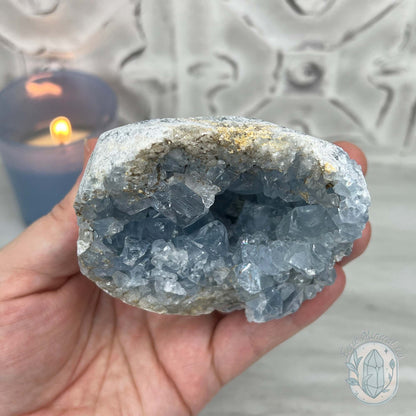 Celestite Crystal Hedgehog Carving Specimen