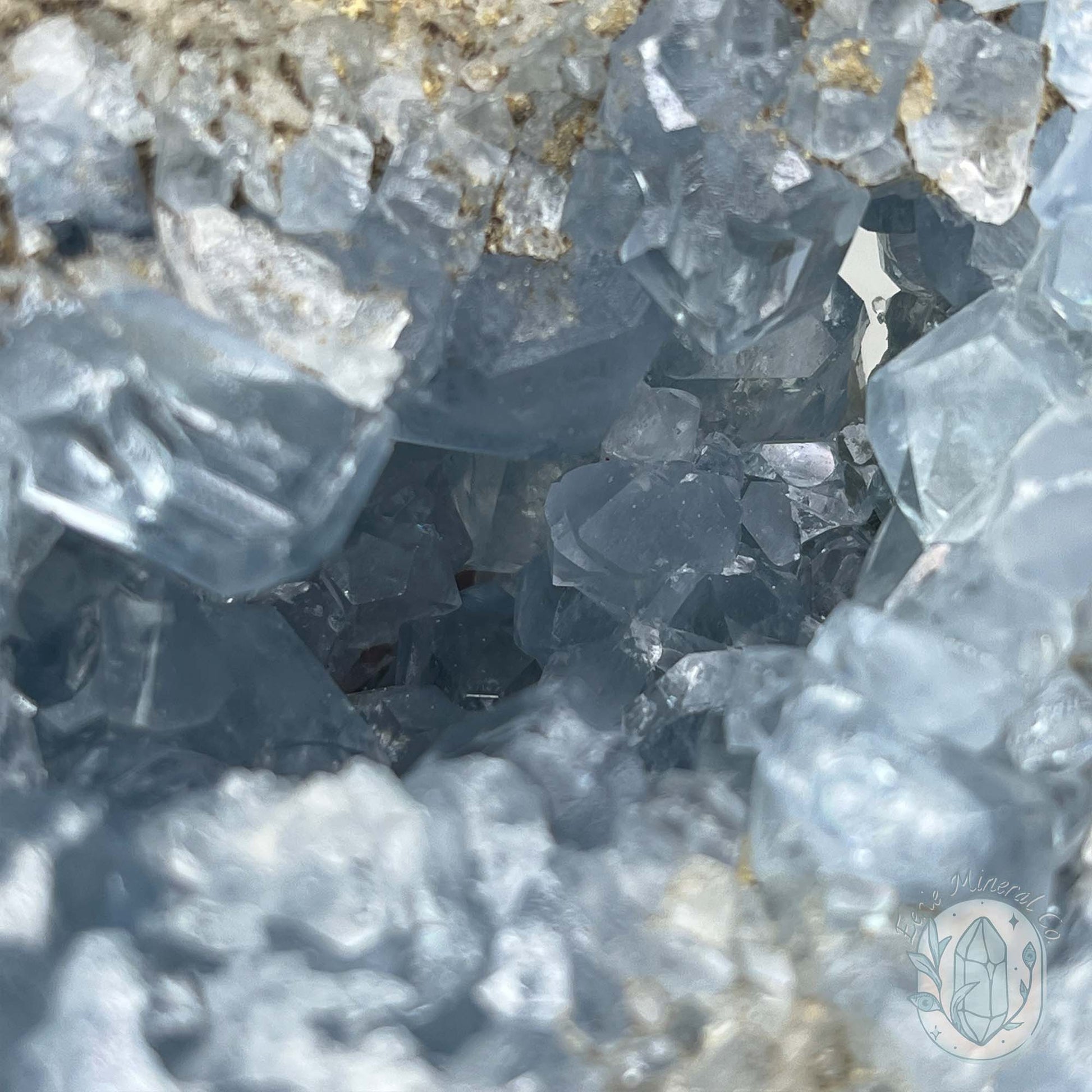 Celestite Crystal Hedgehog Carving Specimen