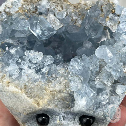 Celestite Crystal Hedgehog Carving Specimen