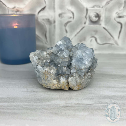 Celestite Crystal Hedgehog Carving Specimen