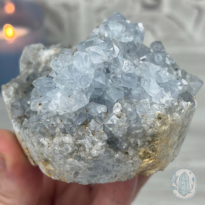 Celestite Crystal Hedgehog Carving Specimen