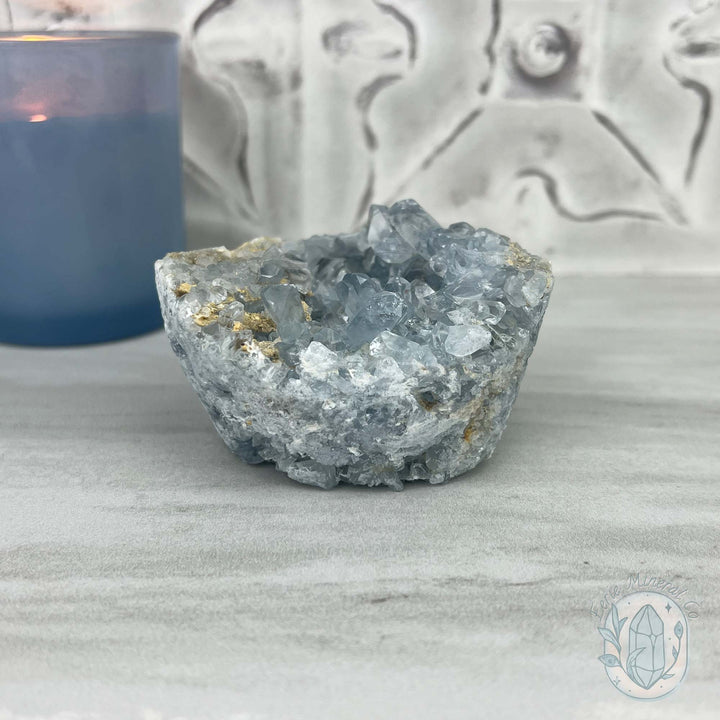 Celestite Crystal Hedgehog Carving Specimen