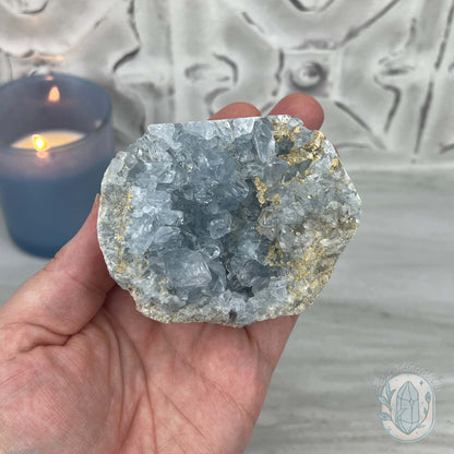 Celestite Crystal Hedgehog Carving Specimen