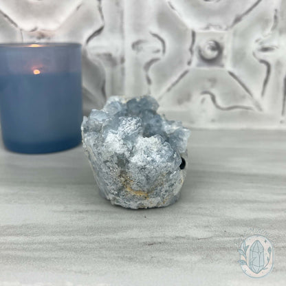 Celestite Crystal Hedgehog Carving Specimen