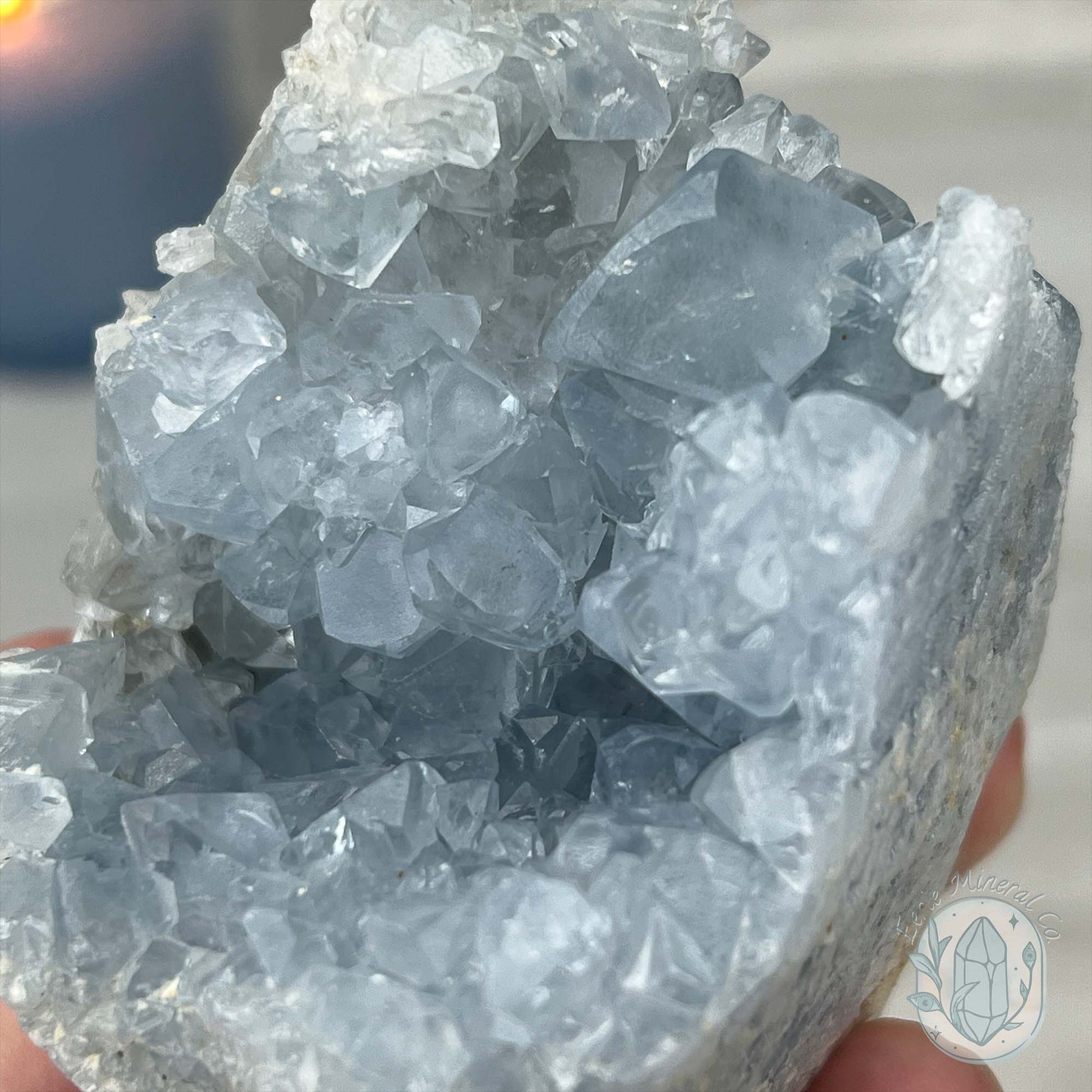 Celestite Crystal Hedgehog Carving Specimen