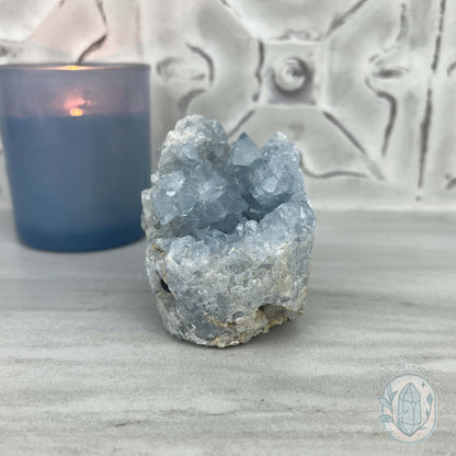 Celestite Crystal Hedgehog Carving Specimen