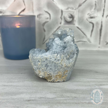 Celestite Crystal Hedgehog Carving Specimen