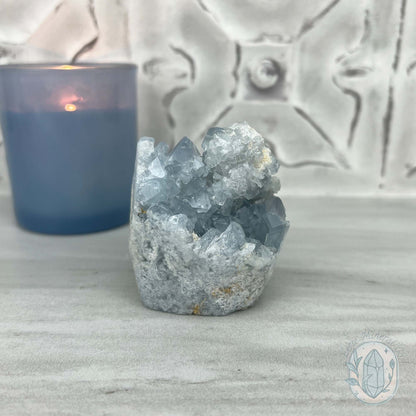 Celestite Crystal Hedgehog Carving Specimen