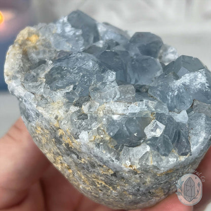 Celestite Crystal Hedgehog Carving Specimen