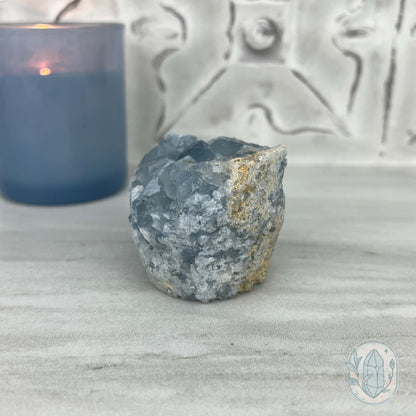 Celestite Crystal Hedgehog Carving Specimen