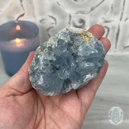 Celestite Crystal Hedgehog Carving Specimen