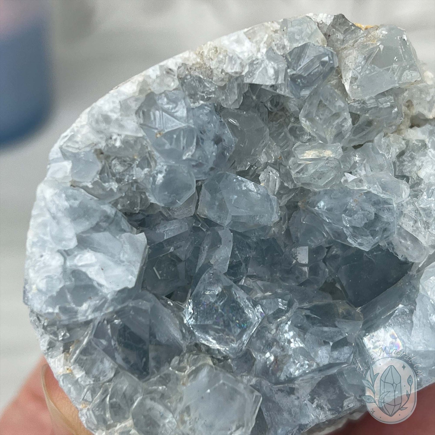 Celestite Crystal Hedgehog Carving Specimen