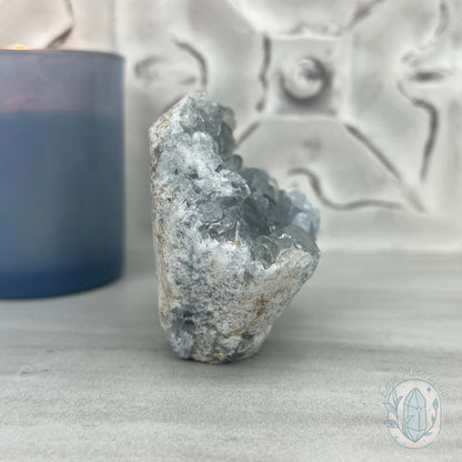 Celestite Crystal Hedgehog Carving Specimen