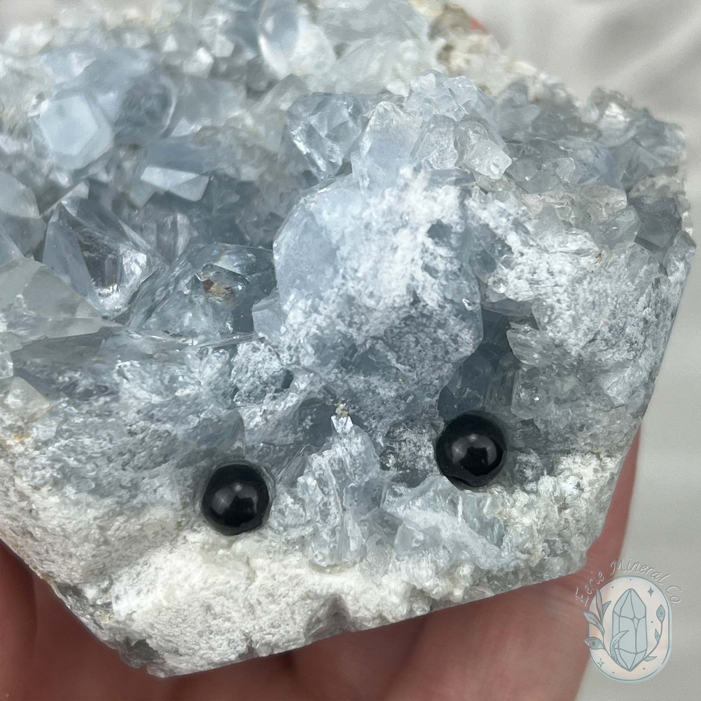 Celestite Crystal Hedgehog Carving Specimen