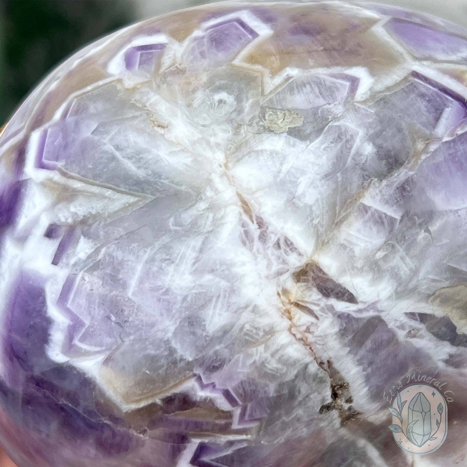 Chevron Amethyst (Dream Amethyst) Skull Carving