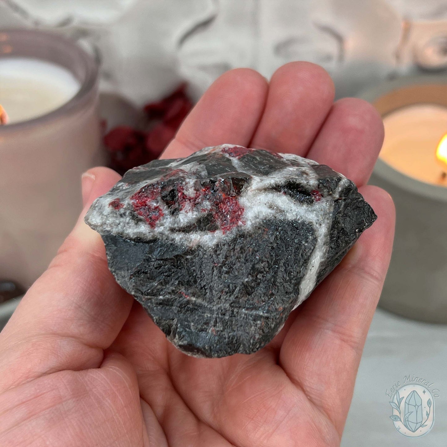 Raw Cinnabar Pet Rock Specimen