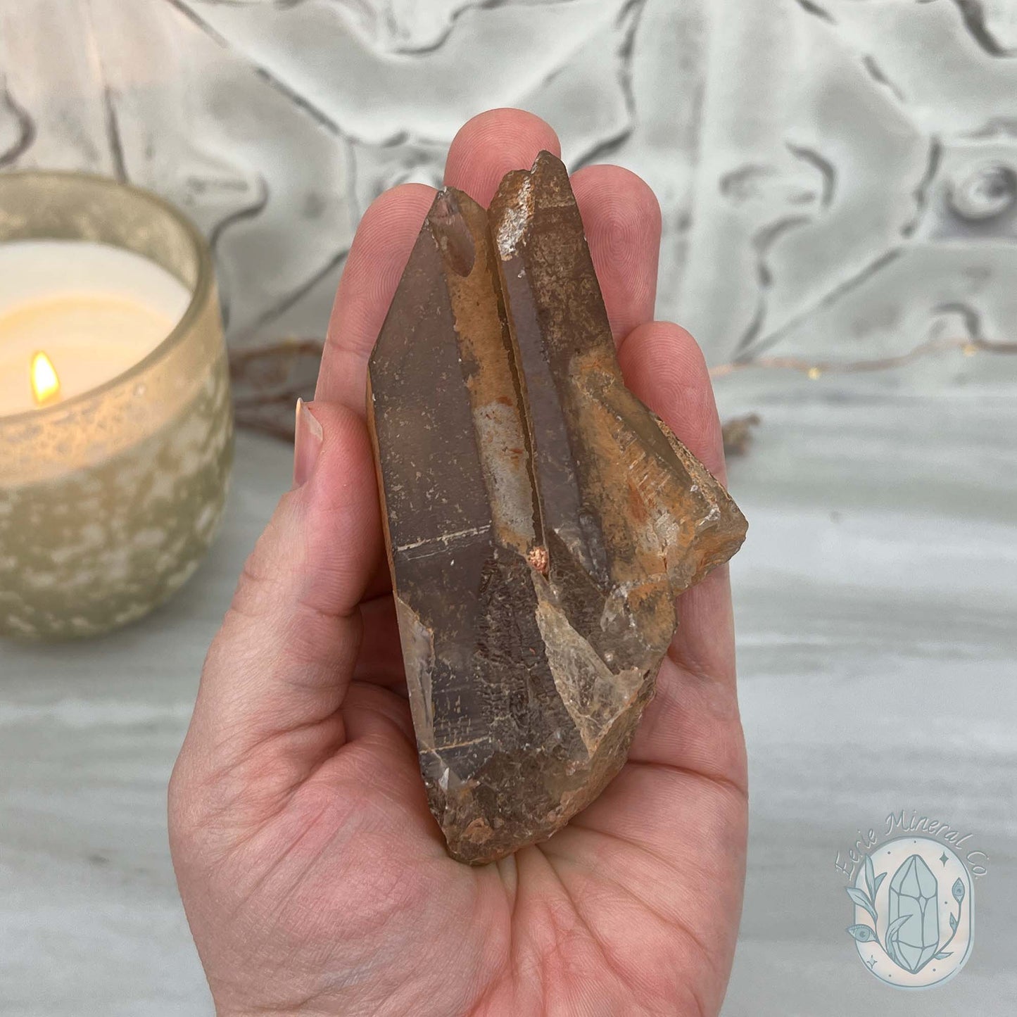 Natural Raw Smoky Citrine Crystal Cluster