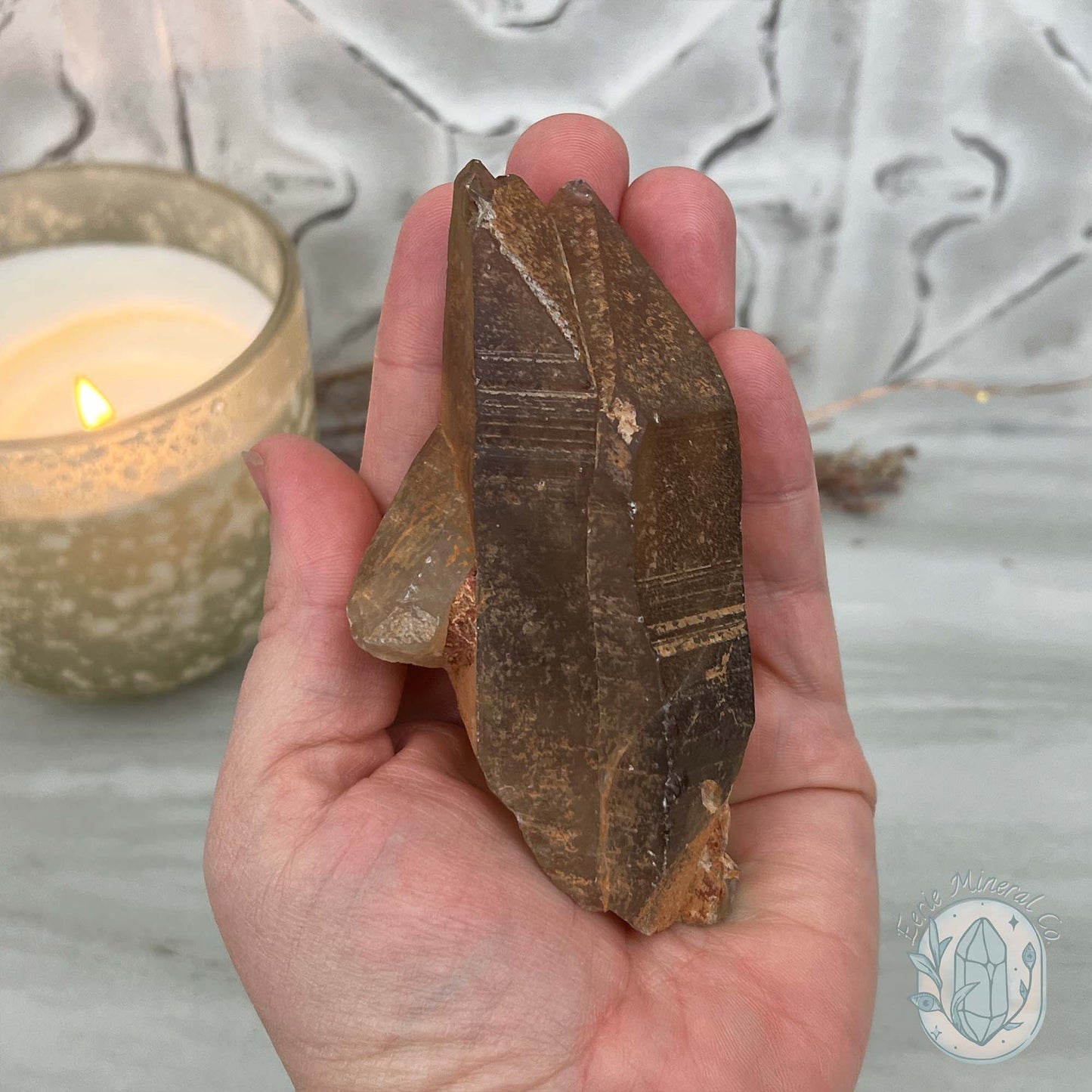 Natural Raw Smoky Citrine Crystal Cluster
